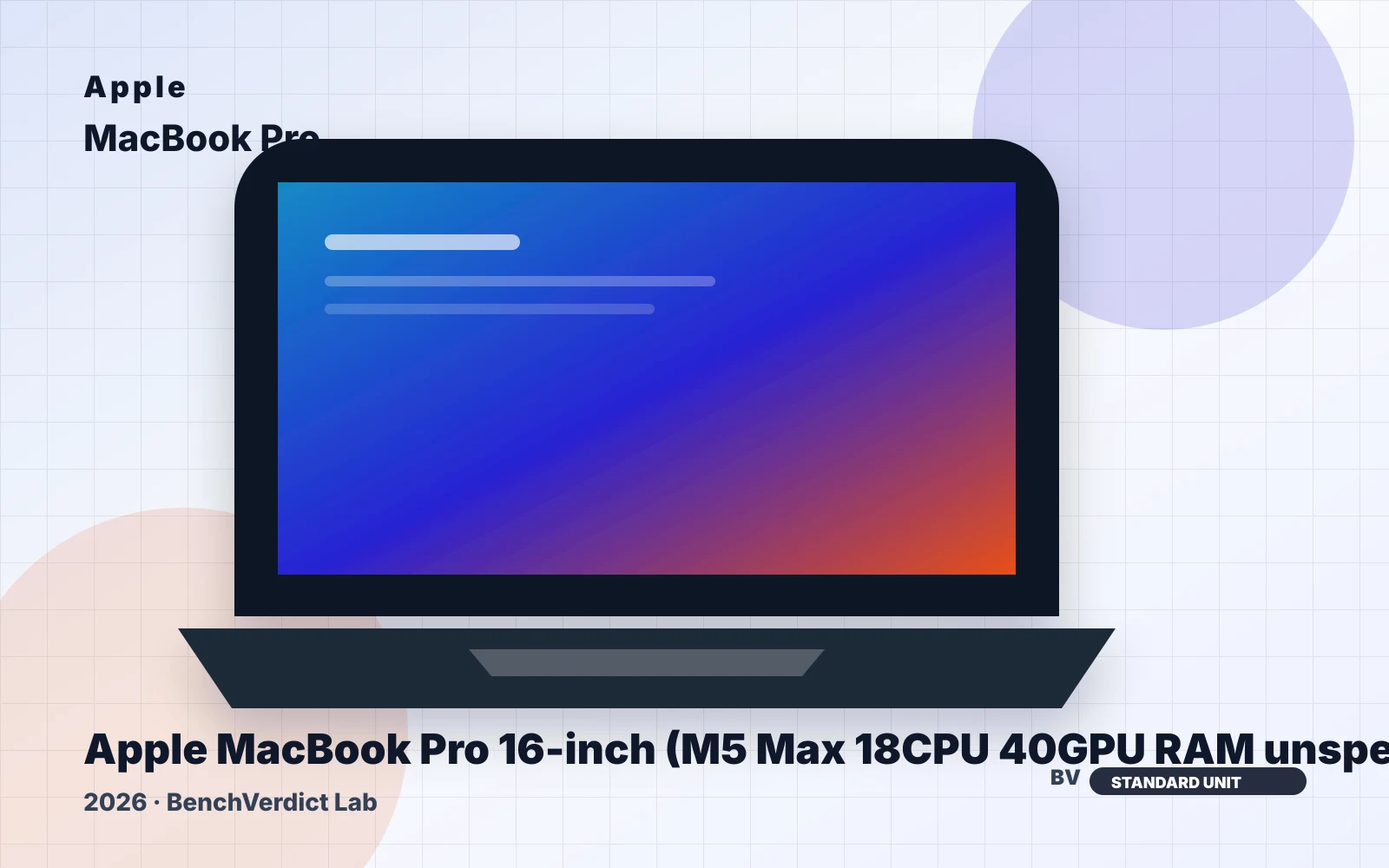 Apple Apple MacBook Pro 16-inch (M5 Max 18CPU 40GPU RAM unspecified, 2026)